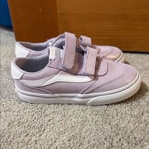 Vans Kids Lilac Suede Sneakers with White Stripe